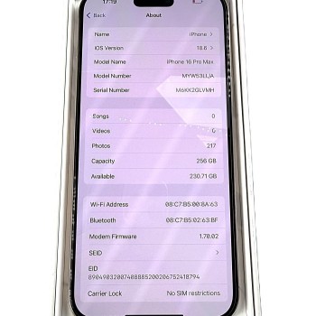 iPhone 16 Pro max /256GB/